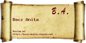 Becz Anita névjegykártya