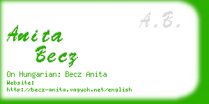 anita becz business card
